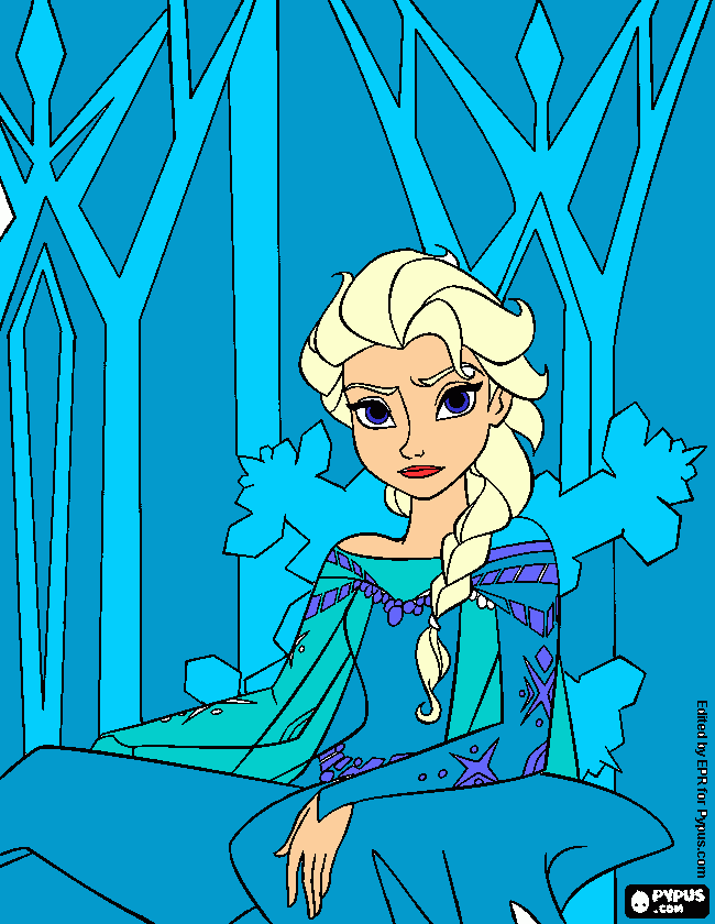 prisesa elsa para colorear