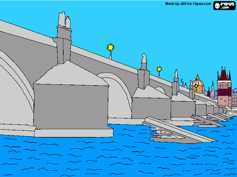 Puente Carlos de Praga  para colorear