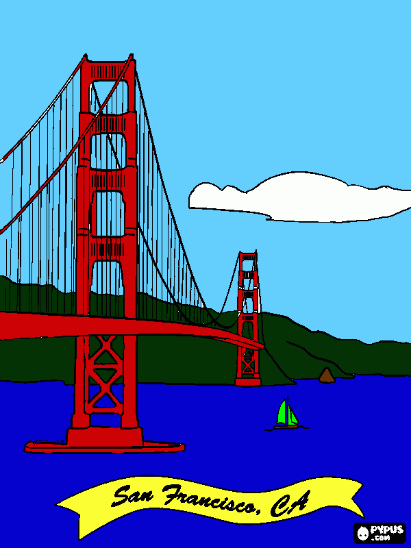 puente golden california para colorear