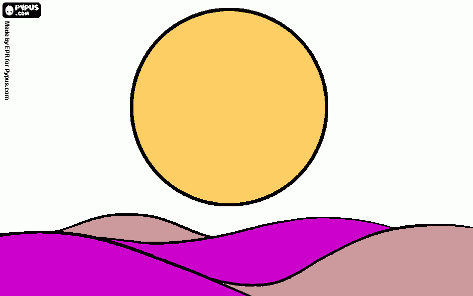 puesta  de  sol para colorear