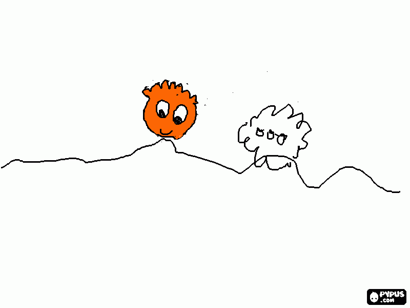 puffle naranja para colorear