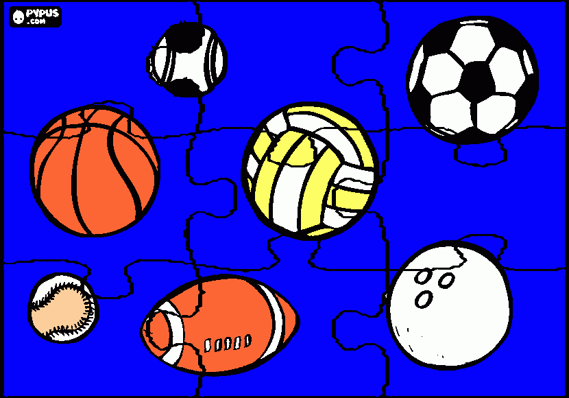 Puzzle deportes para colorear