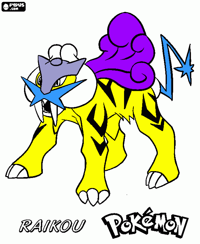 raikou,un pokemon legendario  para colorear