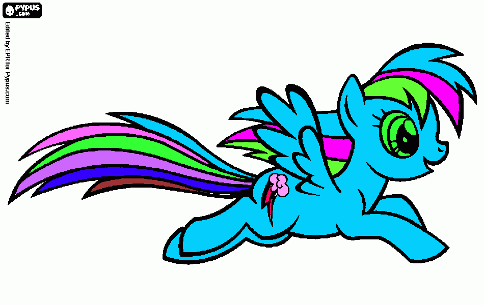 raimbow dash para colorear