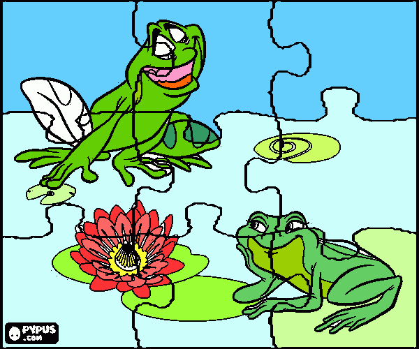 RANAS EN EL AGUA para colorear