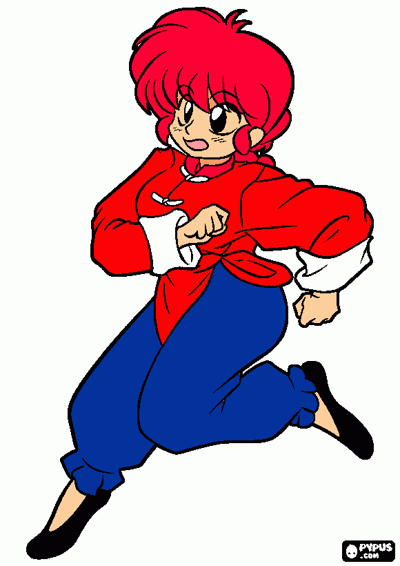 ranma 1/2 para colorear