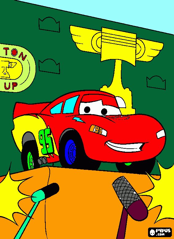 rayo  mcqueen para colorear