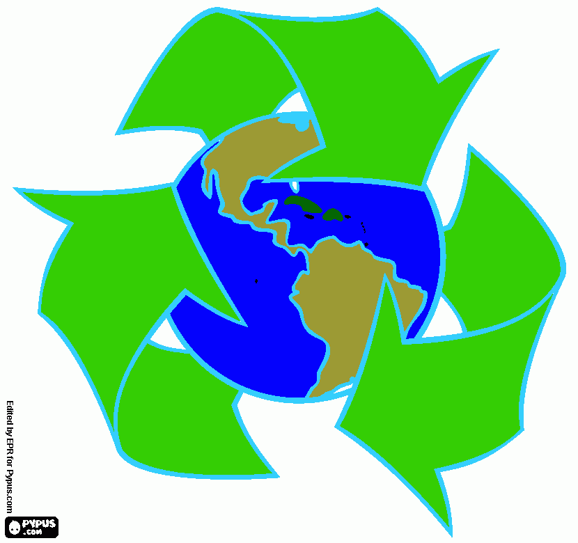 reciclar para salvar el planeta para colorear