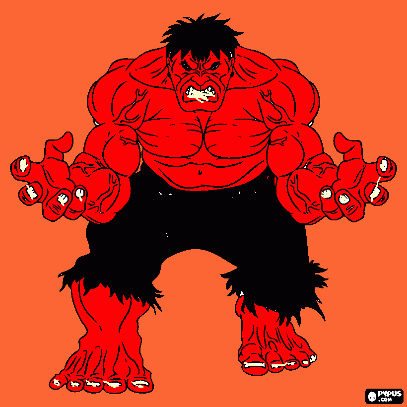 red hulk para colorear