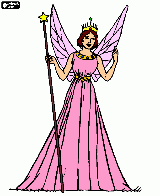 reina de las hadas para colorear