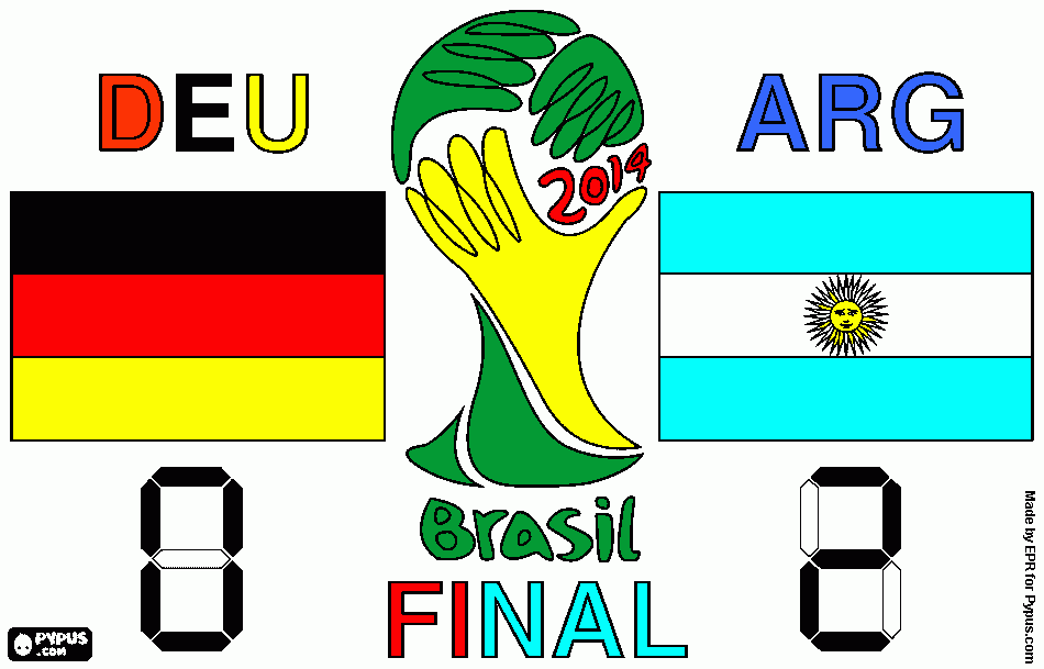 resultado final brazil 2014 para colorear