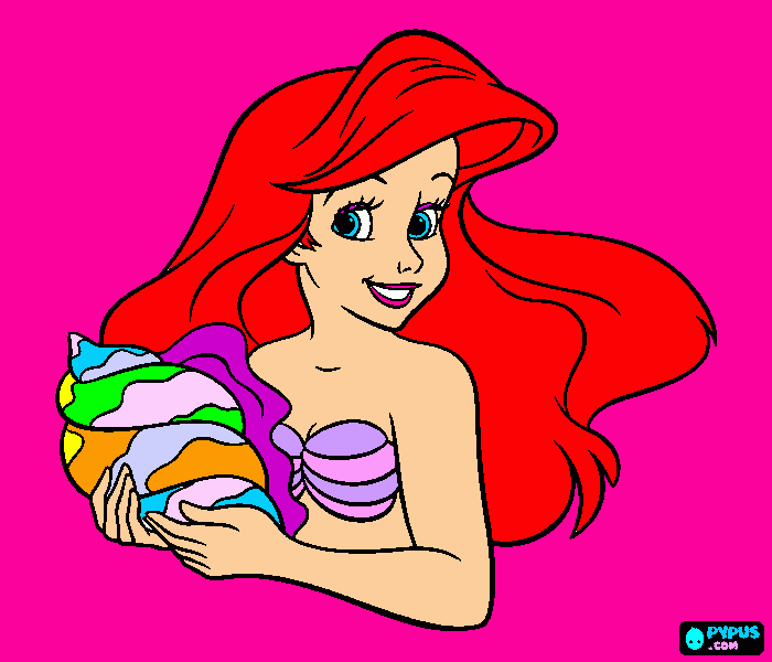 Retreto de Ariel la sirenita. para colorear