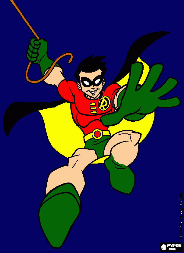 Robin: Rojo-Verde (Verano) para colorear