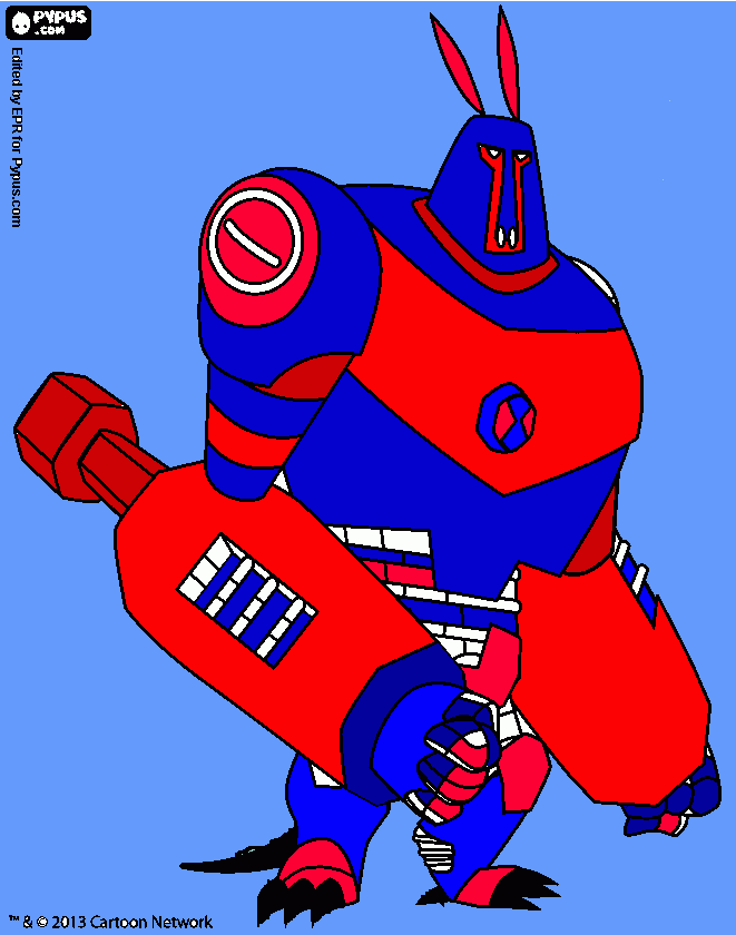 robot armadillo para colorear