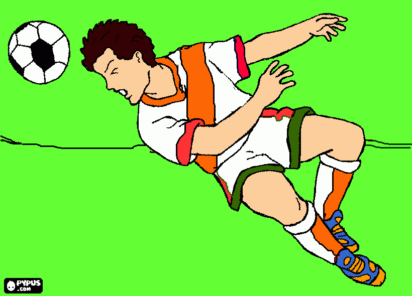 ronaldo rmatando de cabeza para colorear