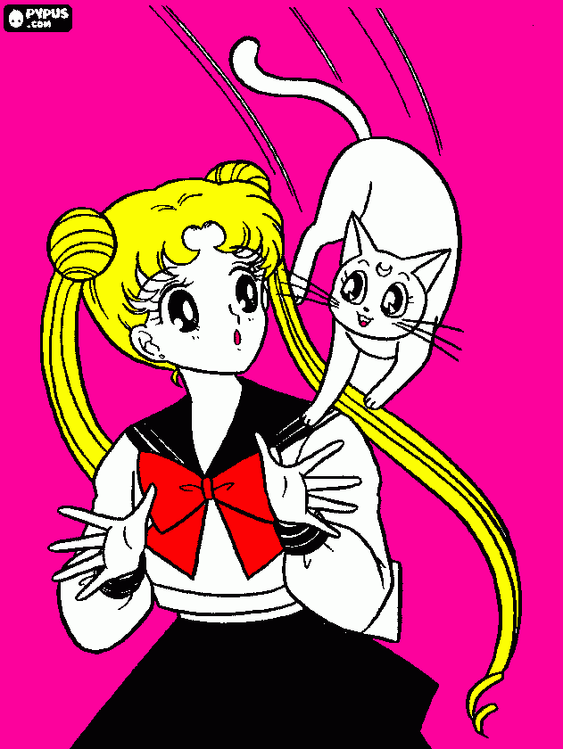 sailor moon luna para colorear