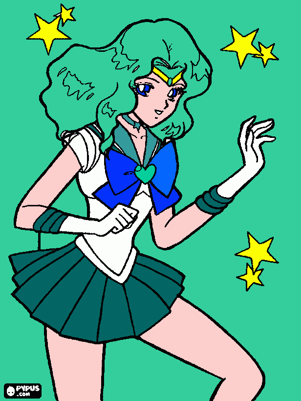 sailor neptuno para colorear