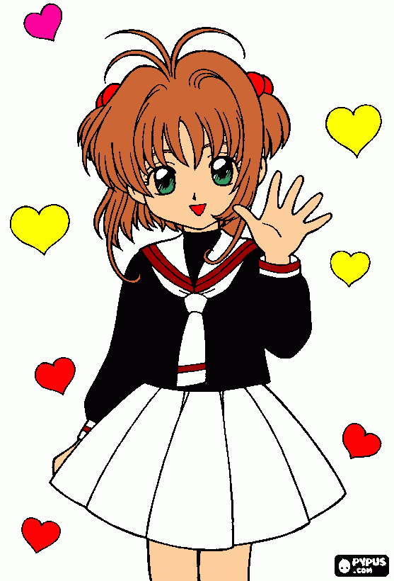 sakura card cadtor para colorear