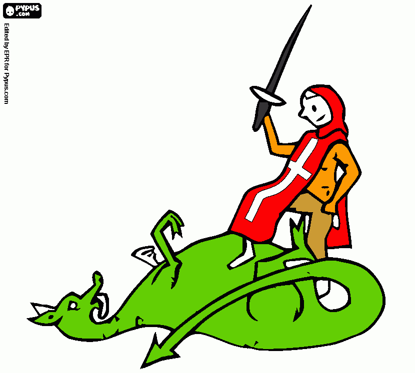 san jorge para colorear