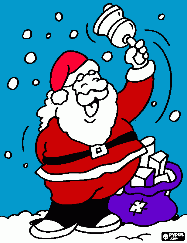 santa con costal para colorear