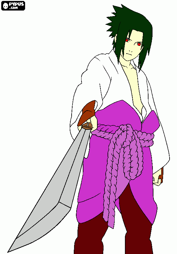 sasuke uchija para colorear