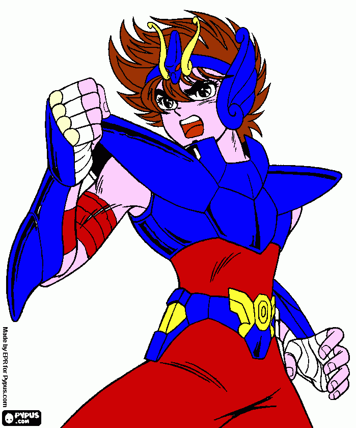 seiya  armadura   2   pegaso para colorear