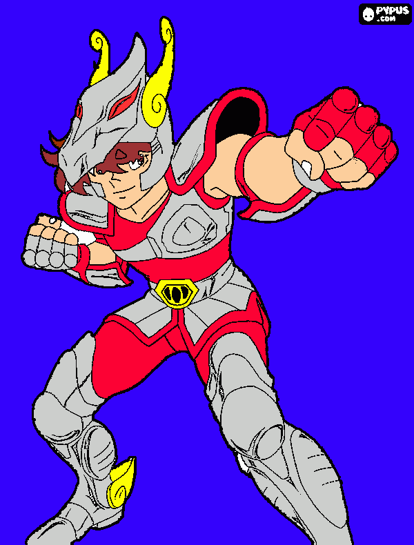 seiya pegasus para colorear