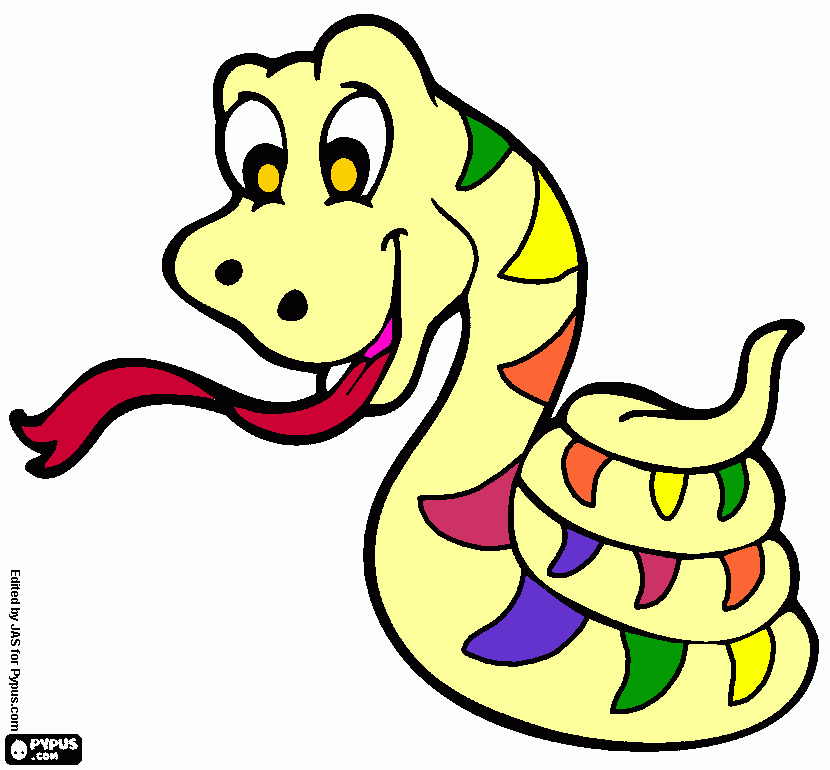 serpiente de colores para colorear