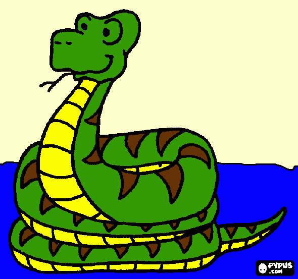 serpiente marina para colorear