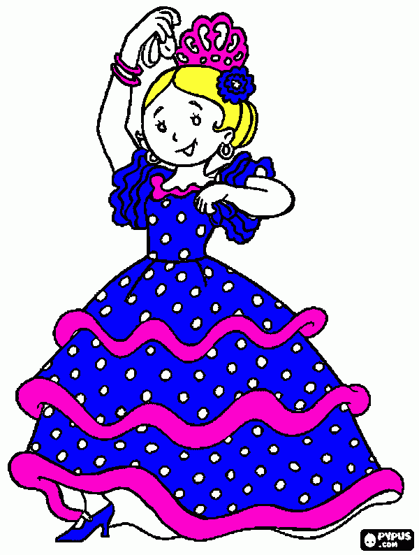 sevillana para colorear