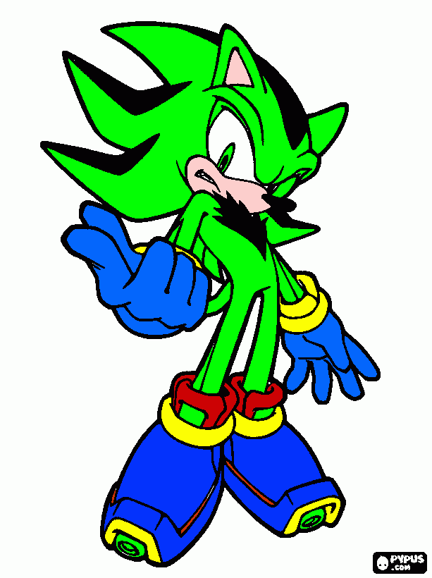 Shadow Green The Artificial Hedgehog para colorear