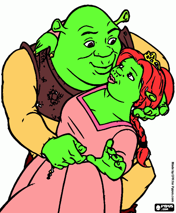 shert y fiona para colorear