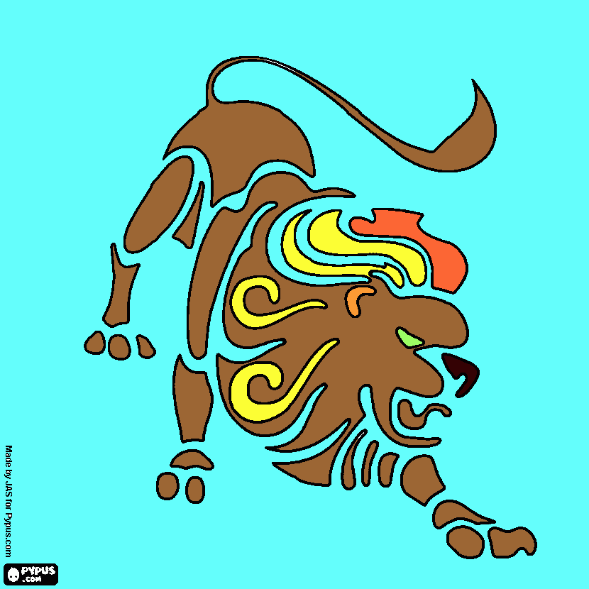 signo de leo pintado x mi, t gusta niño? para colorear