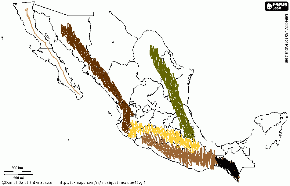 Sistema Montañoso para colorear