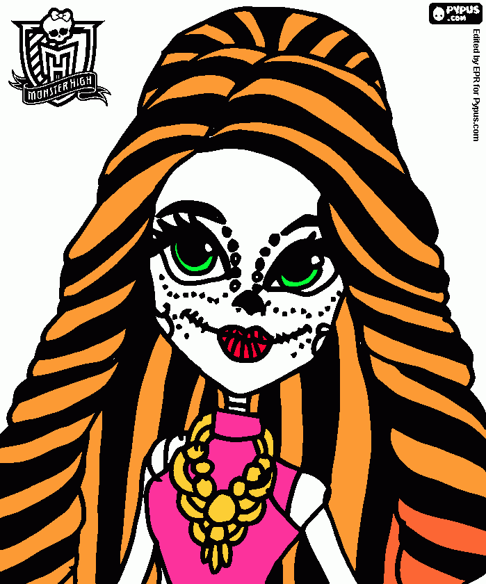 skelita calaveras Veronica para colorear