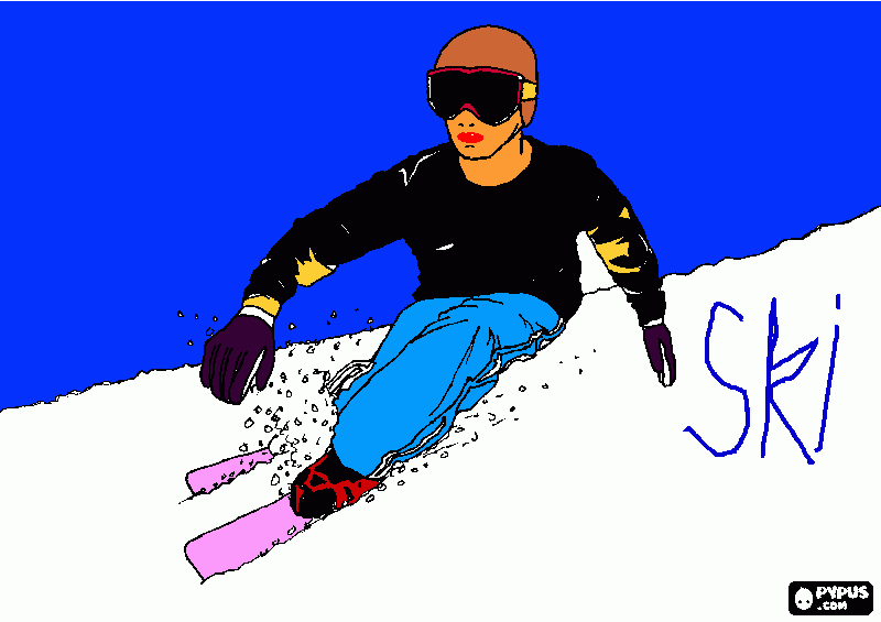 skiiiii para colorear