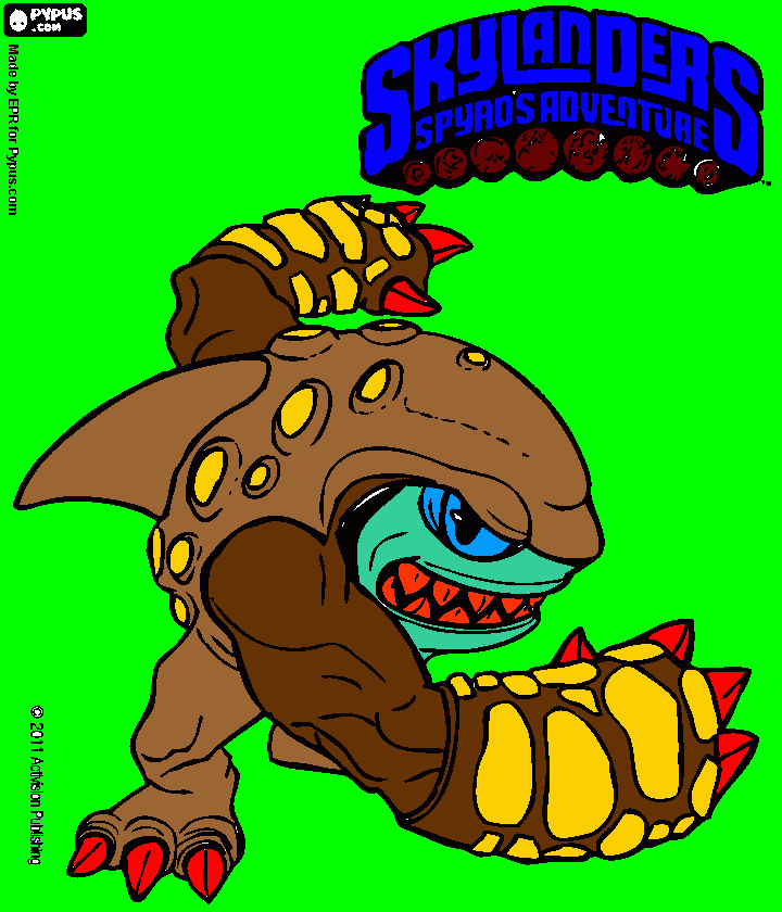 skylander tiburón para colorear