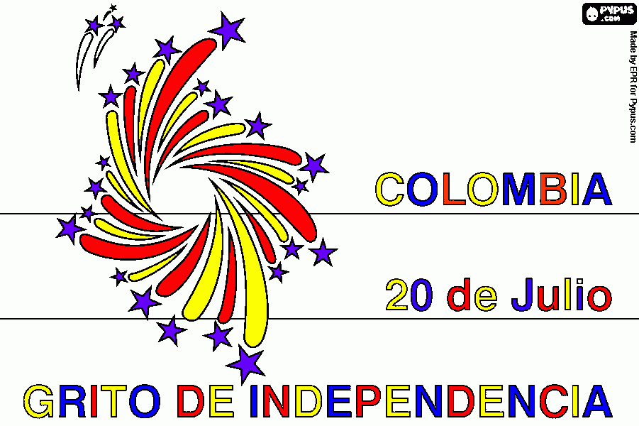 sobre la independencia en colombia  para colorear