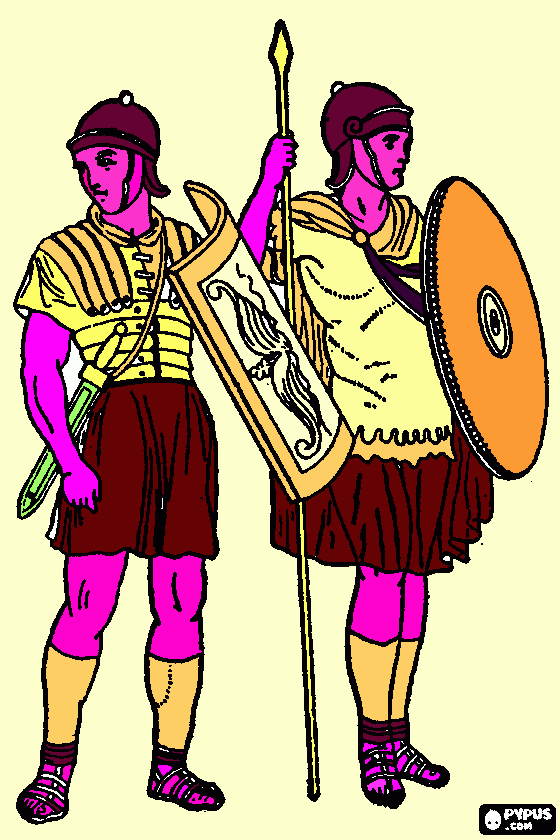 soldados de infanteria del ejercito del imperio romano para colorear