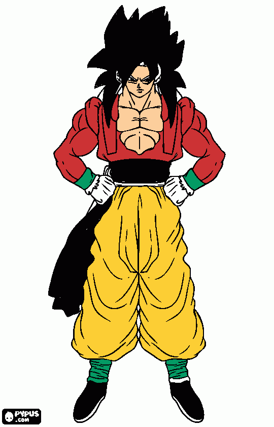 son goku super sayan 4 para colorear