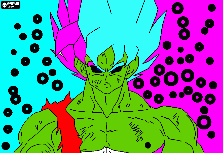 son goku super ssy blu endemoniado para colorear