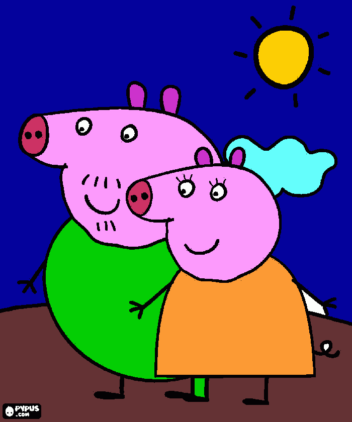 Son los abuelos de Pepa Pig para colorear