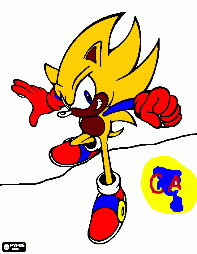 sonic americanista para colorear