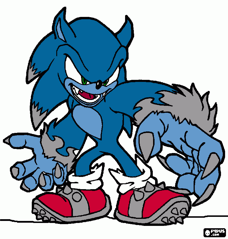 sonic bestia para colorear