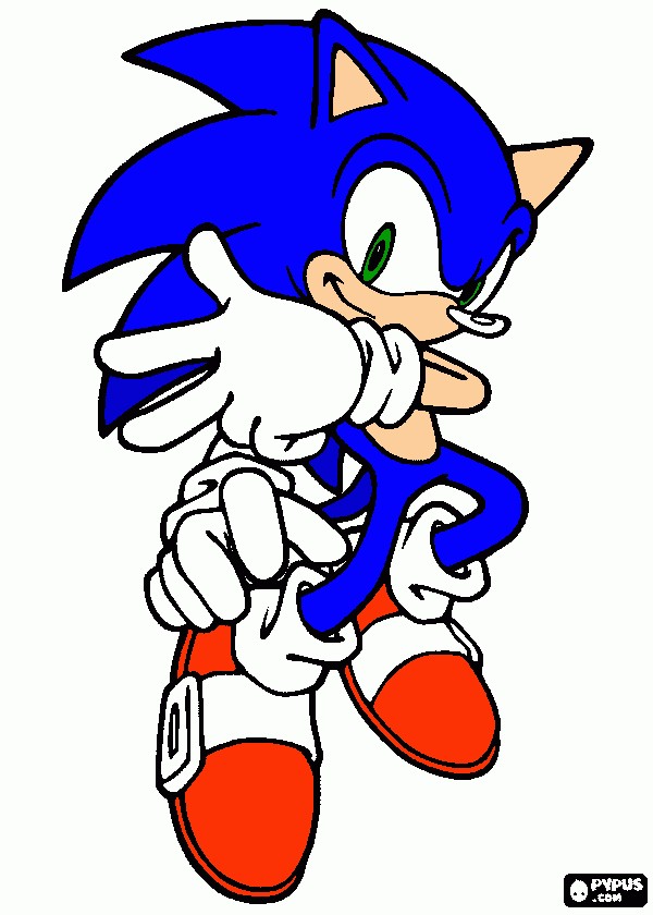 sonic el herue de los videos juegos para colorear