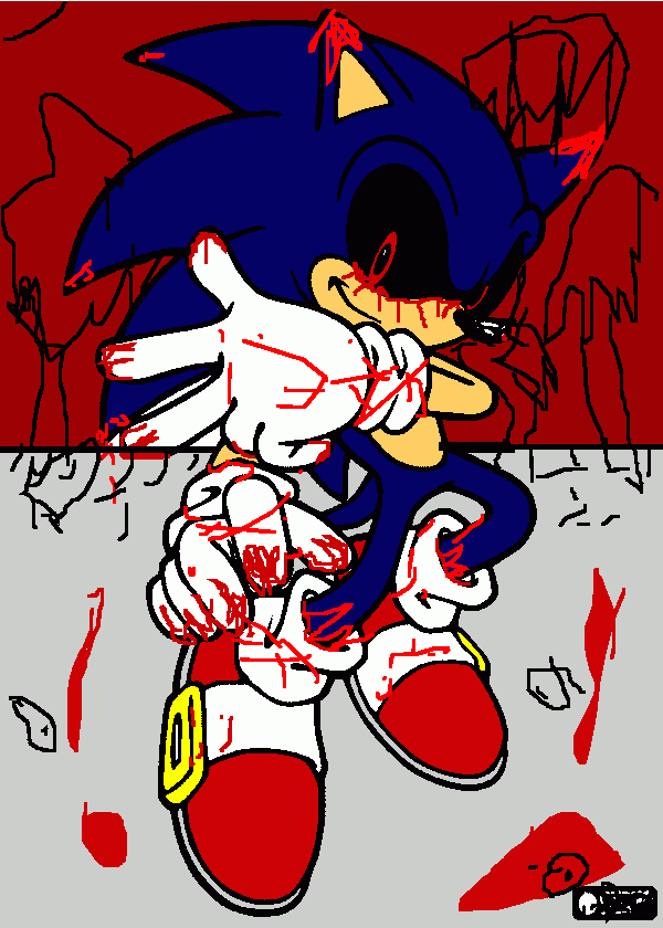 sonic . exe salvador de jugos para colorear