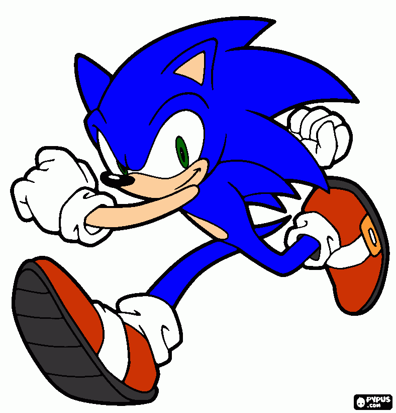 sonic la mascota de sega para colorear