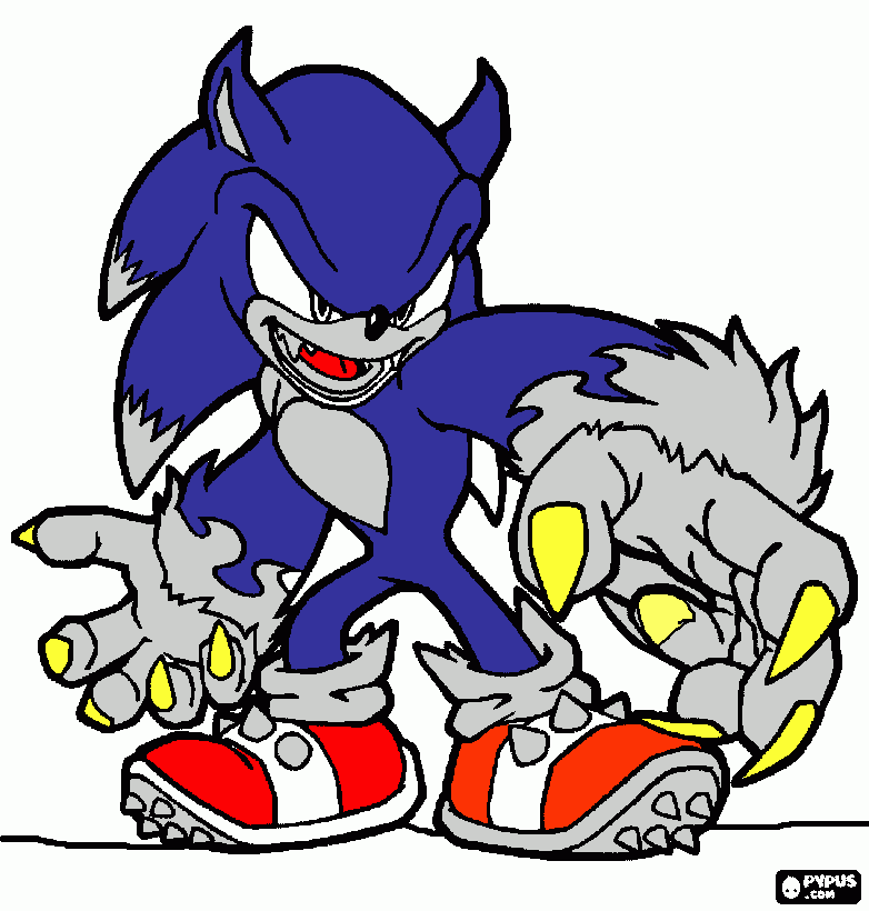 sonic lobo 2 para colorear, sonic lobo 2 para imprimir