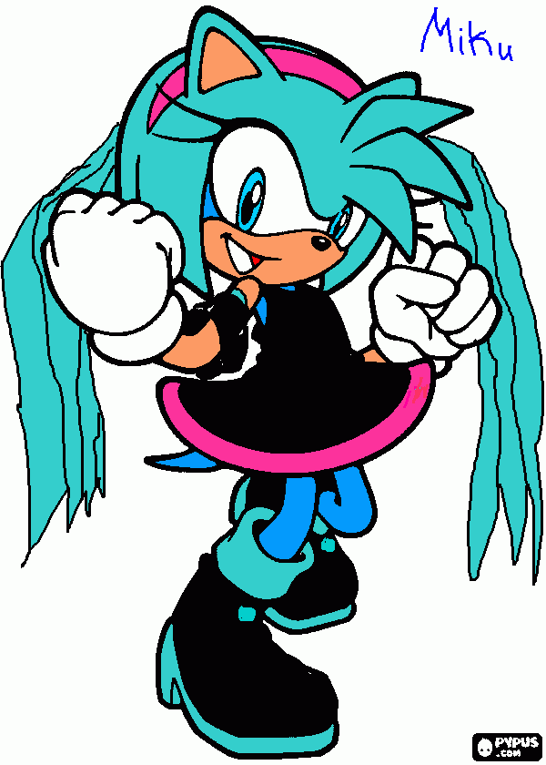 SONIC MIKU para colorear