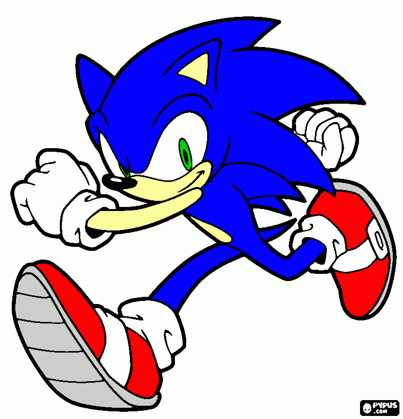 sonic moderno para colorear